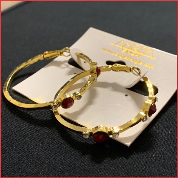 Beautiful Amrita Singh Ruby & Gold Benyamin
Hoop Earrings - Picture 3 of 5